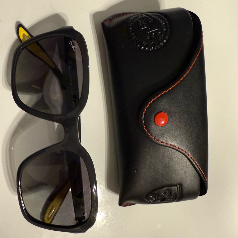 Ray-Ban Black and Yellow Sunglasses with Case